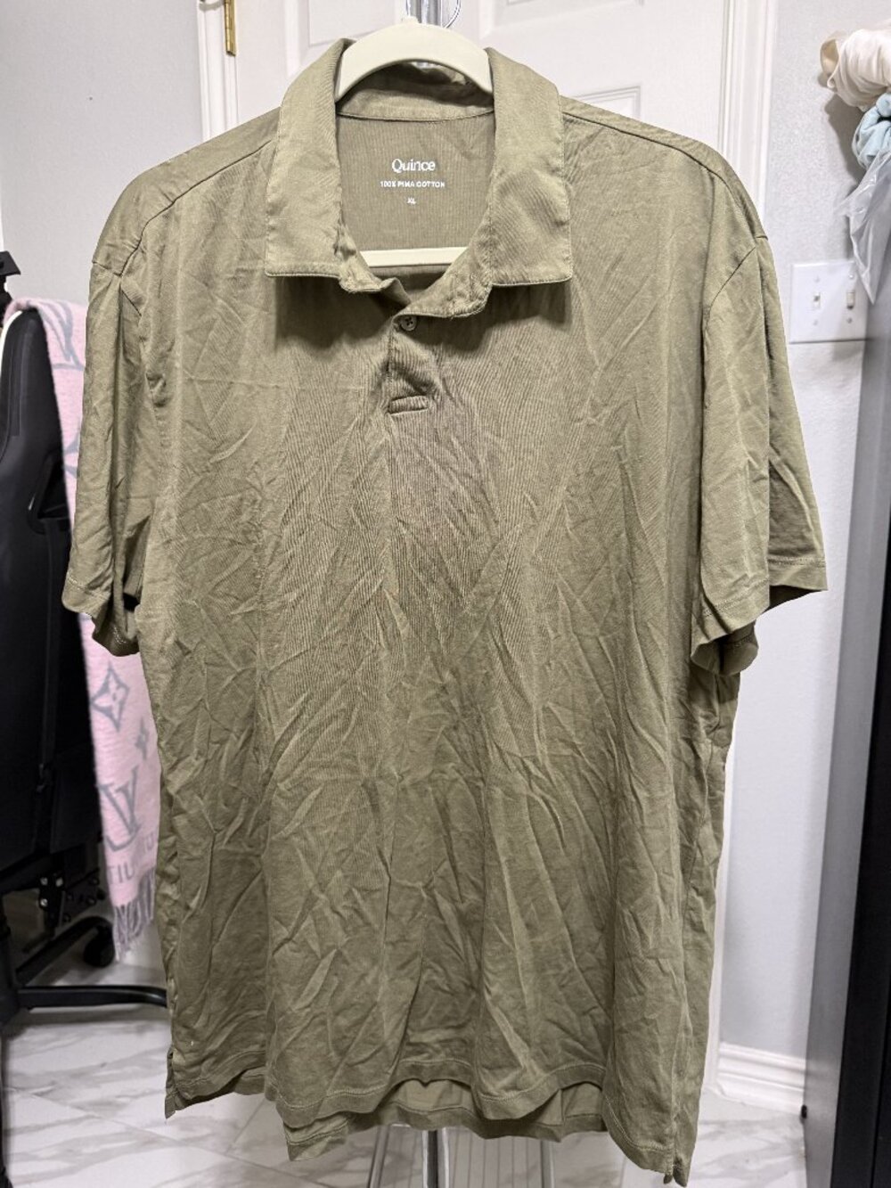 Quince Men's 100% Pima Cotton Luxe Touch Polo in Kalamata Olive - XL
